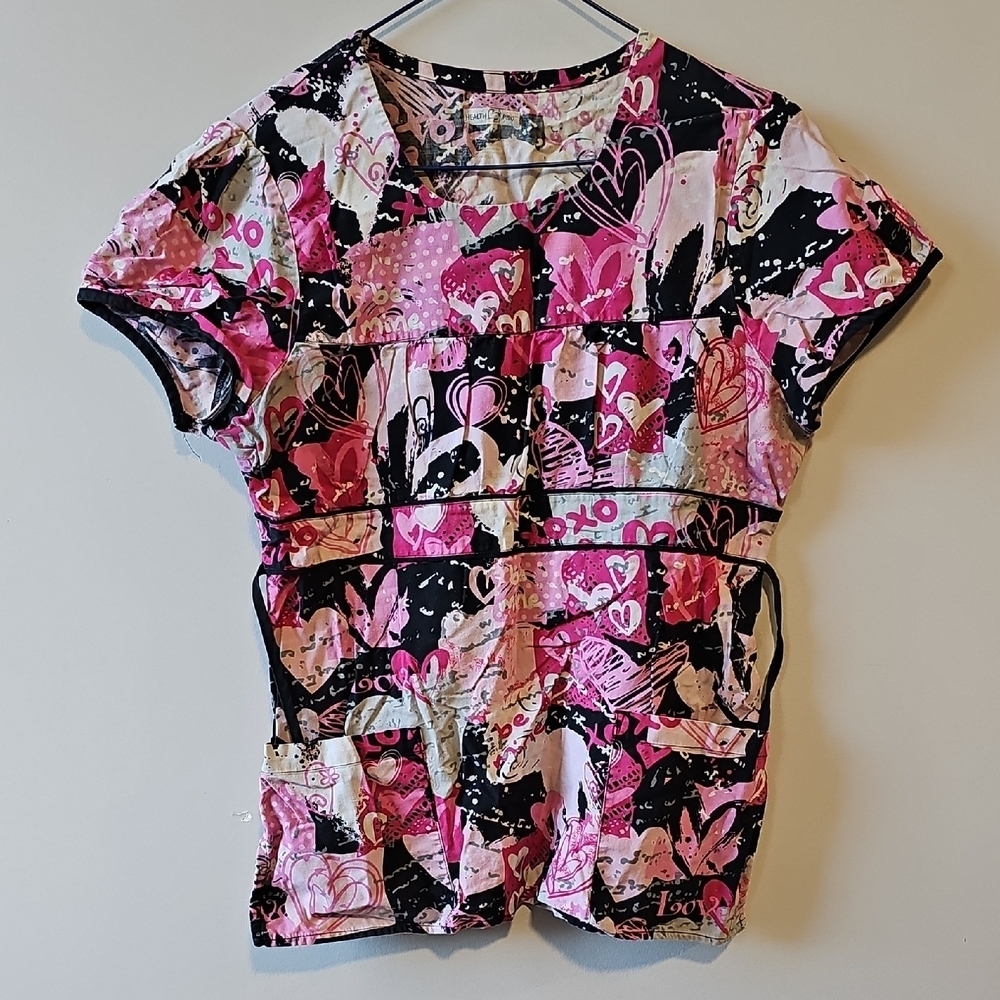 Health Pro Small Vibrant Pink and Black Graphic Women's Tee